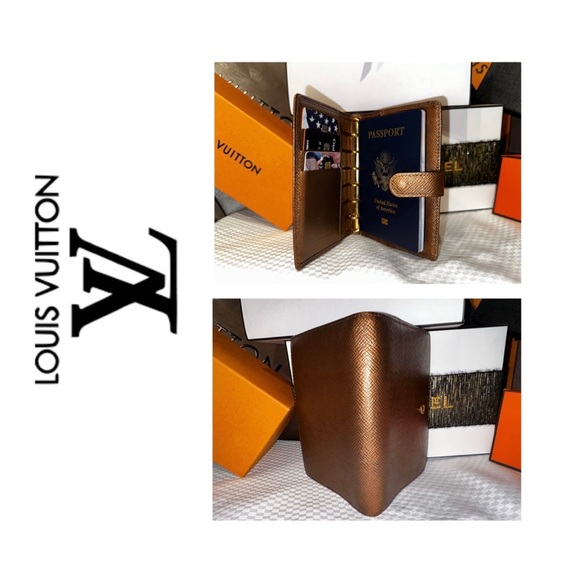 Louis Vuitton Handbags - Louis Vuitton Bronze PM Agenda. Satin Dust Bag.